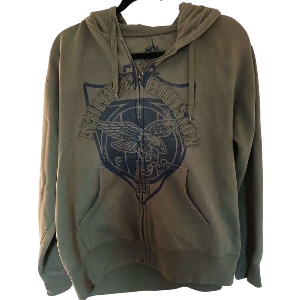 Y2k Grunge Olive Hoodie Womens XL Baggy Fit